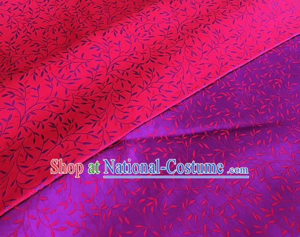 Asian Chinese Traditional Willow Branch Pattern Design Rosy Brocade Fabric Silk Fabric Chinese Fabric Asian Material