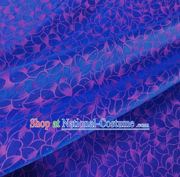 Asian Chinese Traditional Petal Pattern Design Royalblue Brocade Fabric Silk Fabric Chinese Fabric Asian Material