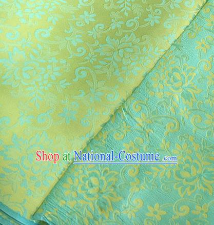 Asian Chinese Traditional Bauhinia Pattern Design Light Green Brocade Fabric Silk Fabric Chinese Fabric Asian Material