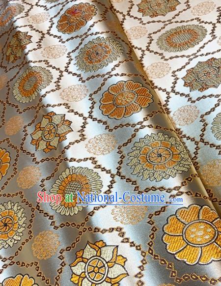 Asian Chinese Traditional Sunflowers Pattern Design White Brocade Fabric Silk Fabric Chinese Fabric Asian Material