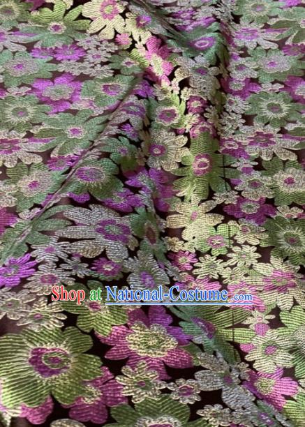 Asian Chinese Traditional Green Flowers Pattern Design Brocade Fabric Silk Fabric Chinese Fabric Asian Material