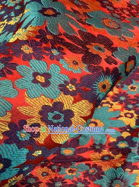 Asian Chinese Traditional Blue Flowers Pattern Design Brocade Fabric Silk Fabric Chinese Fabric Asian Material