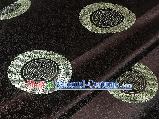 Asian Chinese Traditional Longevity Pattern Design Brown Brocade Fabric Silk Fabric Chinese Fabric Asian Material