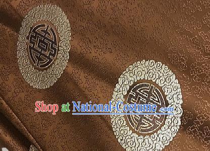 Asian Chinese Traditional Longevity Pattern Design Bronze Brocade Fabric Silk Fabric Chinese Fabric Asian Material