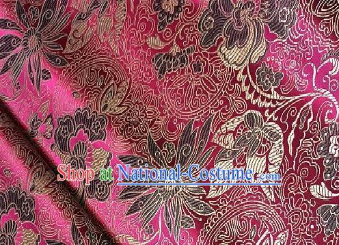 Asian Chinese Traditional Lotus Peony Pattern Design Brocade Fabric Silk Fabric Chinese Fabric Asian Material