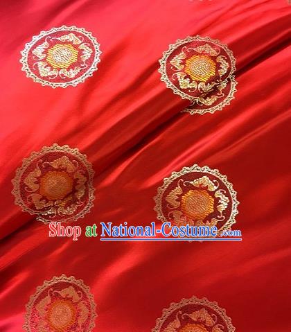 Asian Chinese Traditional Frangipani Pattern Design Red Brocade Fabric Silk Fabric Chinese Fabric Asian Material