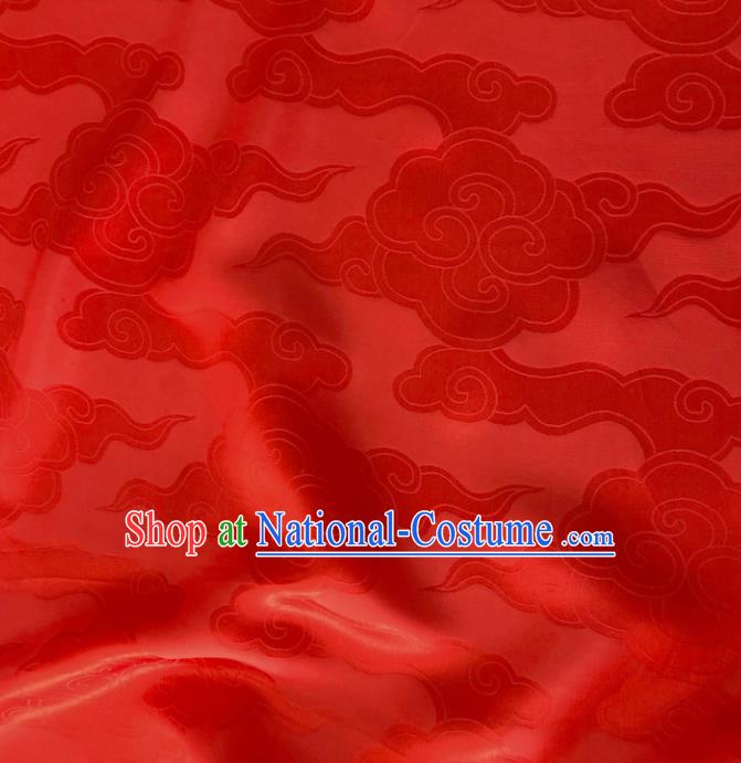 Asian Chinese Traditional Clouds Pattern Design Red Brocade Fabric Silk Fabric Chinese Fabric Asian Material