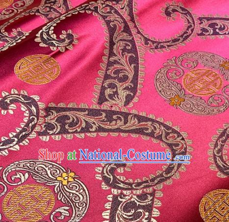 Asian Chinese Traditional Pattern Design Rosy Brocade Fabric Silk Fabric Chinese Fabric Asian Material