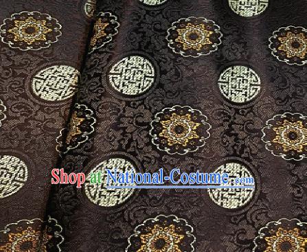 Asian Chinese Traditional Auspicious Pattern Design Brown Brocade Fabric Silk Fabric Chinese Fabric Asian Material