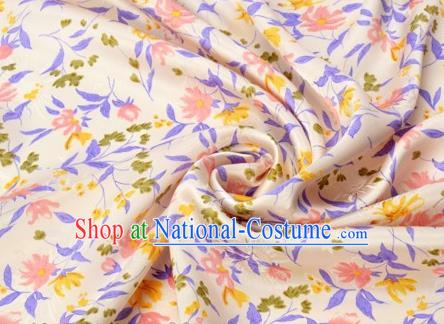 Chinese Traditional Hanfu Silk Fabric Classical Flowers Pattern Design Pink Brocade Tang Suit Fabric Material