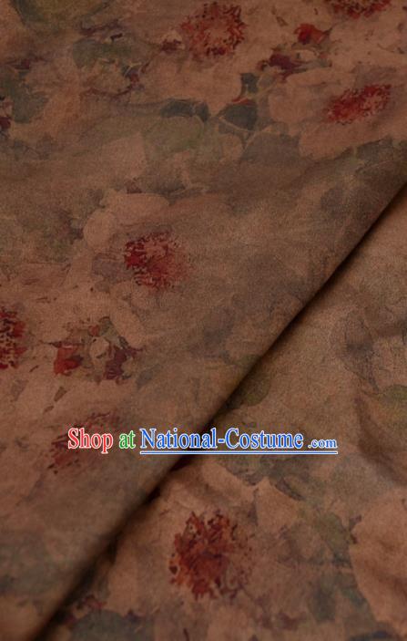 Chinese Traditional Camellia Pattern Design Satin Watered Gauze Brocade Fabric Asian Silk Fabric Material