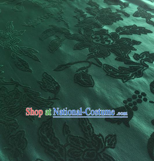 Chinese Traditional Peony Pattern Design Green Brocade Fabric Asian Silk Fabric Chinese Fabric Material