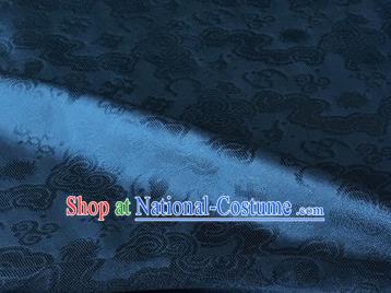 Chinese Traditional Clouds Pattern Design Navy Brocade Fabric Asian Silk Fabric Chinese Fabric Material