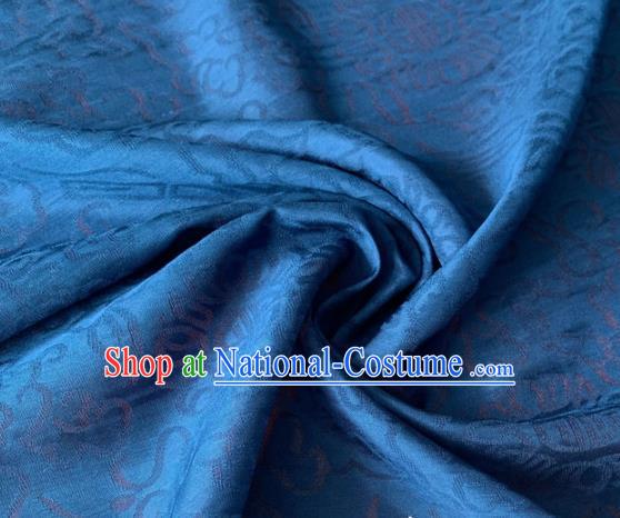 Chinese Traditional Treasure Pattern Design Blue Brocade Fabric Asian Silk Fabric Chinese Fabric Material