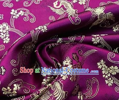 Chinese Traditional Hanfu Silk Fabric Classical Phoenix Totem Pattern Design Rosy Brocade Tang Suit Fabric Material