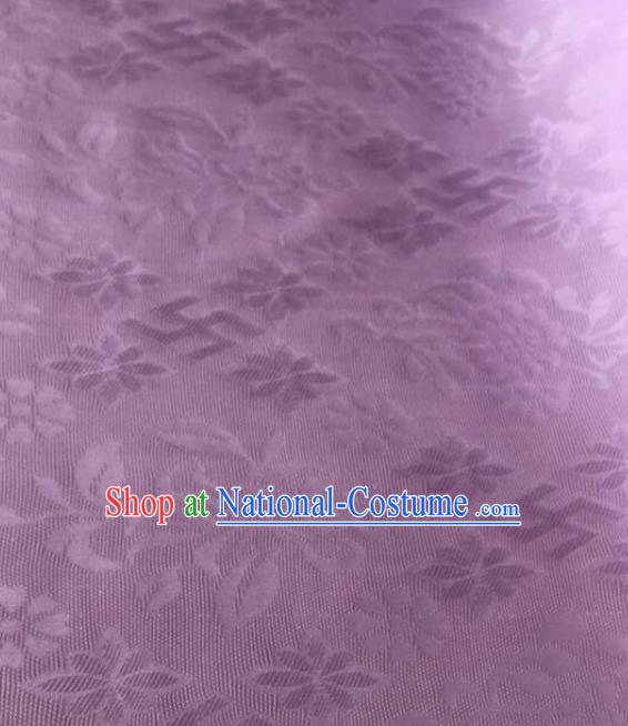 Chinese Traditional Rich Flowers Pattern Design Lilac Brocade Fabric Asian Silk Fabric Chinese Fabric Material