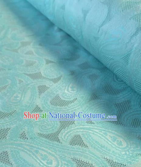 Chinese Traditional Pattern Design Blue Brocade Fabric Asian Silk Fabric Chinese Fabric Material