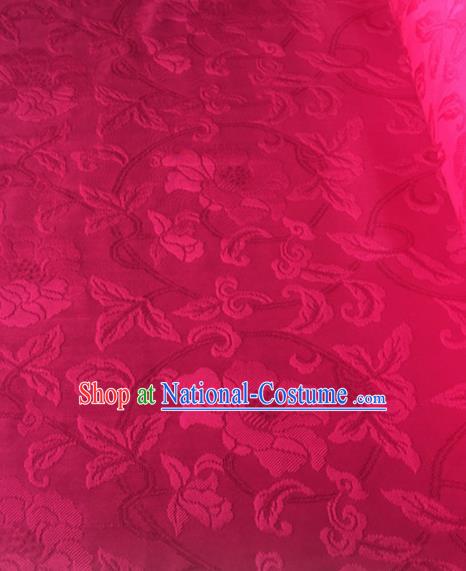 Chinese Traditional Vine Pattern Design Rosy Brocade Fabric Asian Silk Fabric Chinese Fabric Material