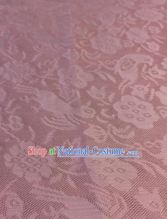 Chinese Traditional Flower Bird Pattern Design Pink Brocade Fabric Asian Silk Fabric Chinese Fabric Material