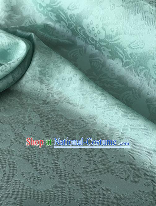 Chinese Traditional Flower Bird Pattern Design Light Green Brocade Fabric Asian Silk Fabric Chinese Fabric Material