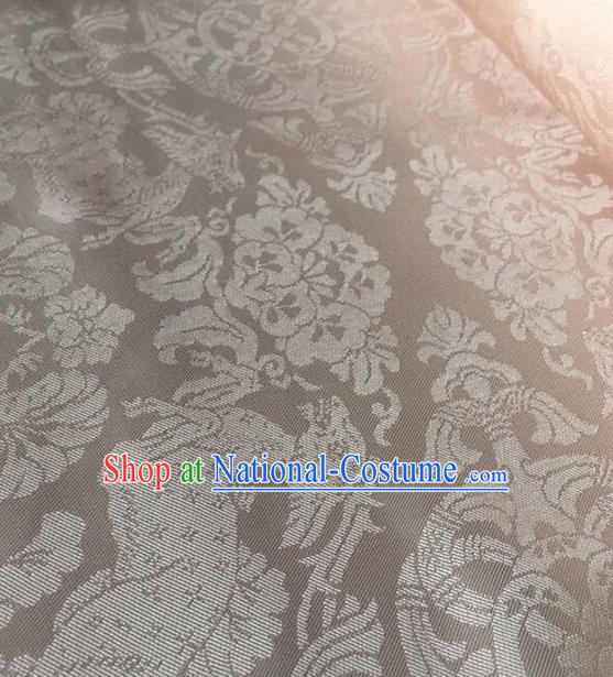 Chinese Traditional Flowers Pattern Design White Brocade Fabric Asian Silk Fabric Chinese Fabric Material