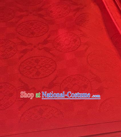 Chinese Traditional Cranes Pattern Design Red Brocade Fabric Asian Silk Fabric Chinese Fabric Material