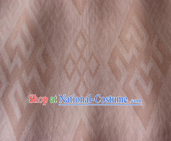 Chinese Traditional Rhombus Pattern Design Pink Brocade Fabric Asian Silk Fabric Chinese Fabric Material