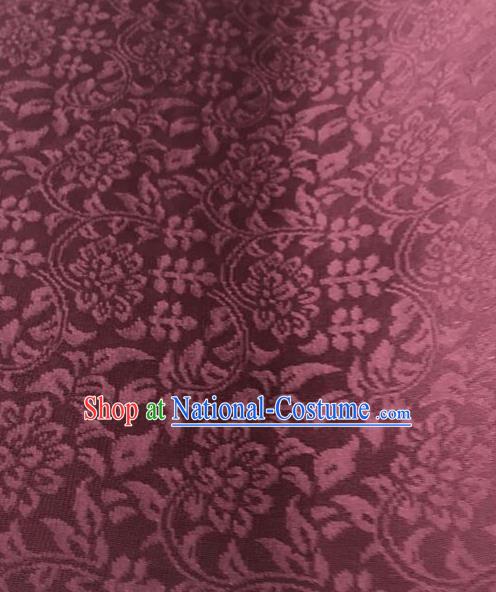 Chinese Traditional Wealth Flowers Pattern Design Wine Red Brocade Fabric Asian Silk Fabric Chinese Fabric Material