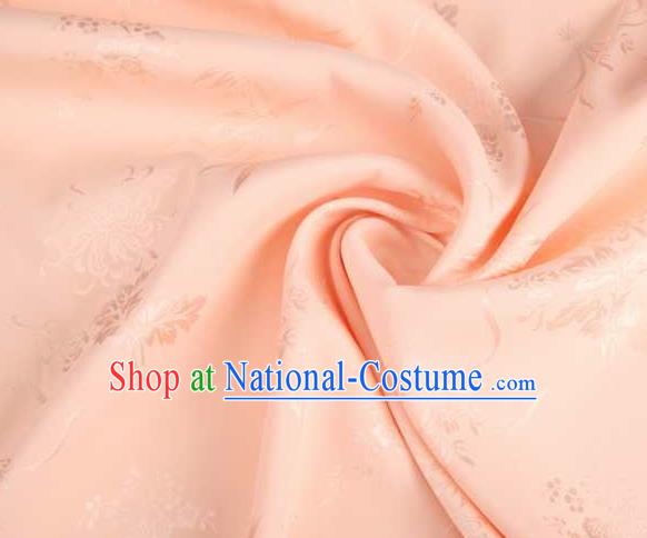 Chinese Classical Chrysanthemum Pattern Design Pink Brocade Traditional Hanfu Silk Fabric Tang Suit Fabric Material