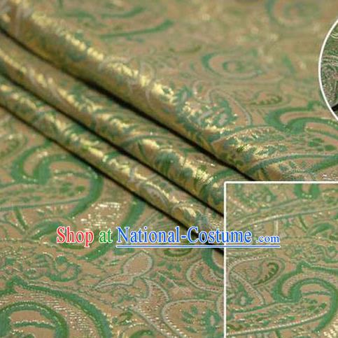 Chinese Classical Pattern Design Green Brocade Asian Traditional Hanfu Silk Fabric Tang Suit Fabric Material