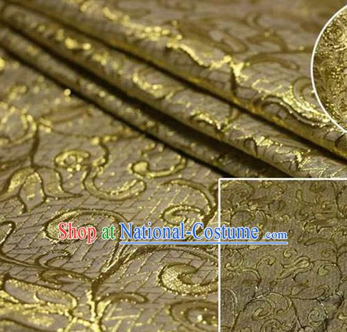 Chinese Classical Pattern Design Bronze Brocade Asian Traditional Hanfu Silk Fabric Tang Suit Fabric Material