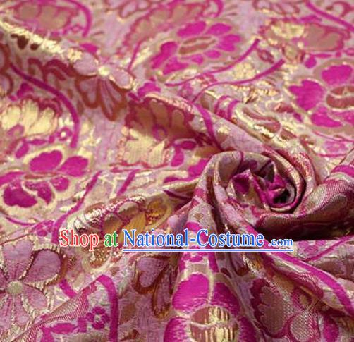 Chinese Classical Pattern Design Rosy Brocade Asian Traditional Hanfu Silk Fabric Tang Suit Fabric Material