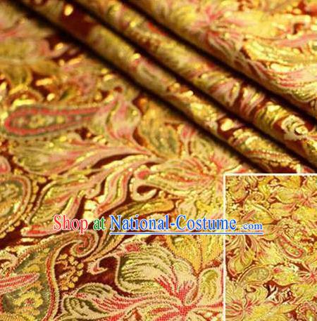 Chinese Classical Pattern Design Purplish Red Brocade Asian Traditional Hanfu Silk Fabric Tang Suit Fabric Material