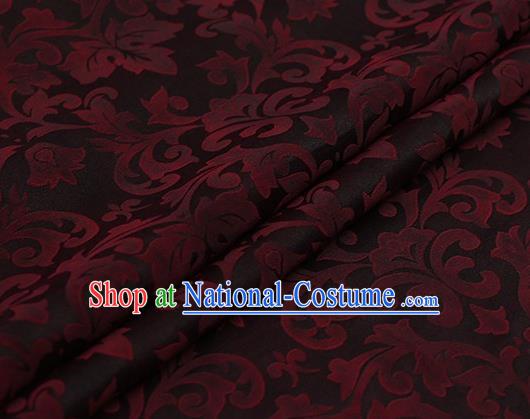 Chinese Traditional Red Grape Vine Pattern Design Satin Watered Gauze Brocade Fabric Asian Silk Fabric Material