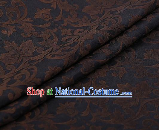 Chinese Traditional Grape Vine Pattern Design Navy Satin Watered Gauze Brocade Fabric Asian Silk Fabric Material