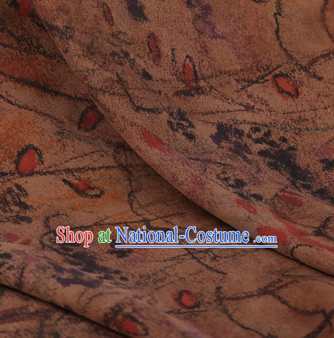 Traditional Chinese Classical Lotus Pattern Design Satin Watered Gauze Brocade Fabric Asian Silk Fabric Material