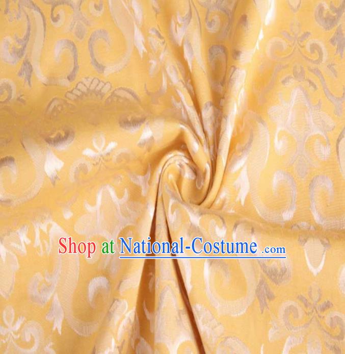 Chinese Classical Didymaotus Pattern Design Yellow Brocade Traditional Hanfu Silk Fabric Tang Suit Fabric Material