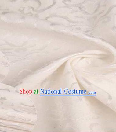 Chinese Classical Didymaotus Pattern Design White Brocade Traditional Hanfu Silk Fabric Tang Suit Fabric Material