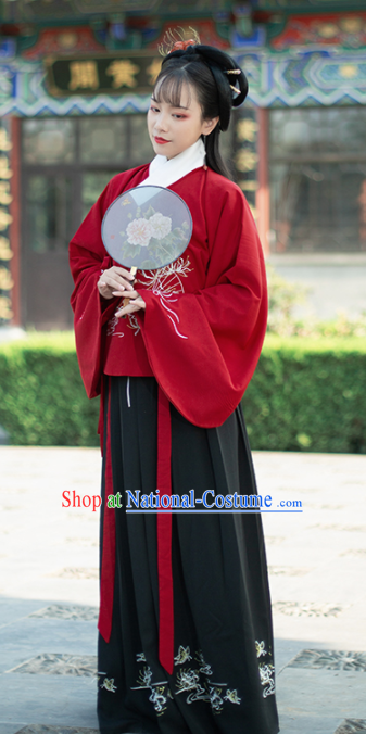 Traditional Chinese Ming Dynasty Female Hanfu Dress Ancient Nobility Lady Embroidered Historical Costume for Women