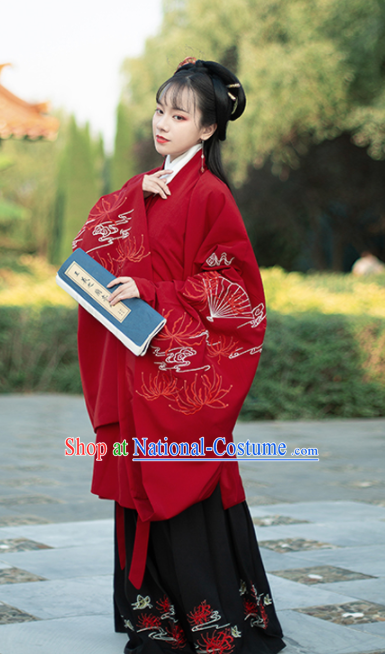 Traditional Chinese Han Dynasty Wedding Hanfu Dress Ancient Court Lady Embroidered Historical Costume for Women