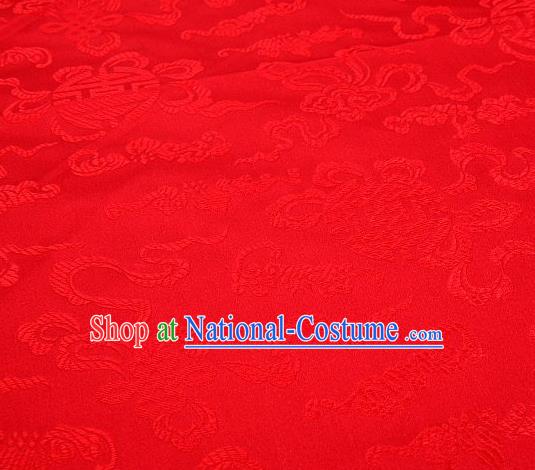 Chinese Classical Ribbon Pattern Design Red Brocade Asian Traditional Hanfu Silk Fabric Tang Suit Fabric Material