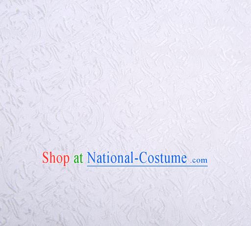 Chinese Classical Pattern Design White Brocade Asian Traditional Hanfu Silk Fabric Tang Suit Fabric Material