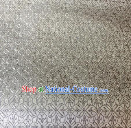 Chinese Classical Pozidriv Pattern Design White Brocade Asian Traditional Hanfu Silk Fabric Tang Suit Fabric Material