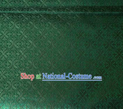 Chinese Classical Pozidriv Pattern Design Deep Green Brocade Asian Traditional Hanfu Silk Fabric Tang Suit Fabric Material