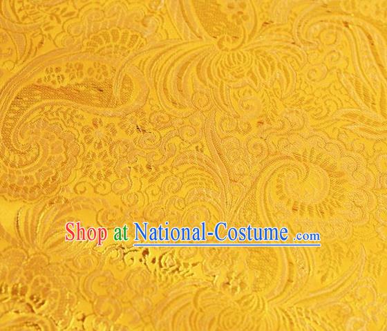 Chinese Classical Charonia Tritonis Pattern Design Golden Brocade Asian Traditional Hanfu Silk Fabric Tang Suit Fabric Material