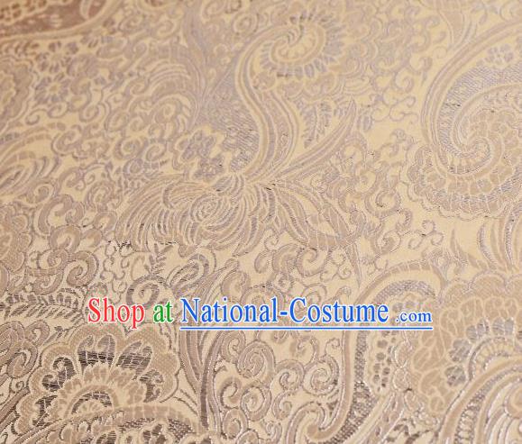 Chinese Classical Charonia Tritonis Pattern Design Khaki Brocade Asian Traditional Hanfu Silk Fabric Tang Suit Fabric Material