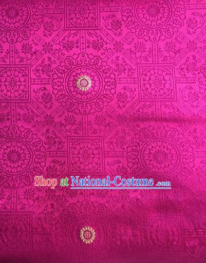 Chinese Classical Galsang Flower Pattern Design Rosy Brocade Asian Traditional Hanfu Silk Fabric Tang Suit Fabric Material