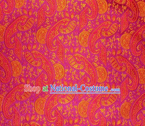 Chinese Classical Pipa Pattern Design Rosy Brocade Asian Traditional Hanfu Silk Fabric Tang Suit Fabric Material