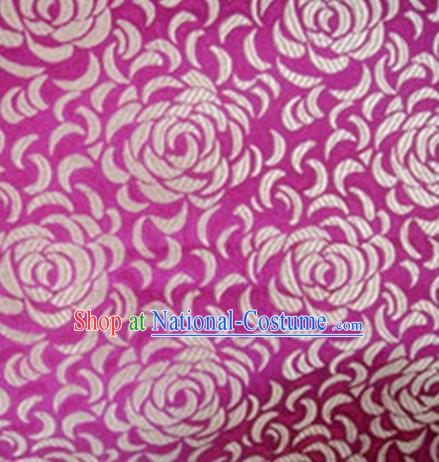 Chinese Classical Chrysanthemum Pattern Design Rosy Brocade Asian Traditional Hanfu Silk Fabric Tang Suit Fabric Material