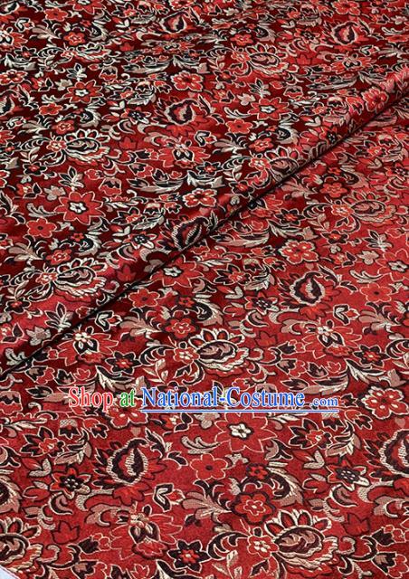 Chinese Classical Pattern Design Red Brocade Asian Traditional Hanfu Silk Fabric Tang Suit Fabric Material